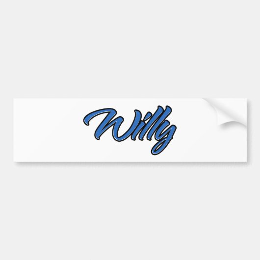 Willy Name blue Aufkleber Sticker Autoaufkleber (Vorne)