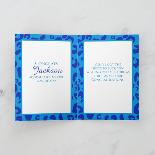 Willy stolz Next Chapter Blue Leopard Abschluss Karte (Innenseite)