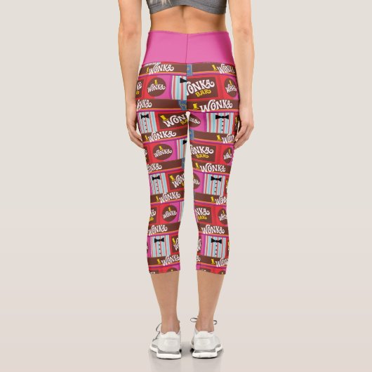 Willy Wonka Candy Pattern Capri Leggings (Rückseite)