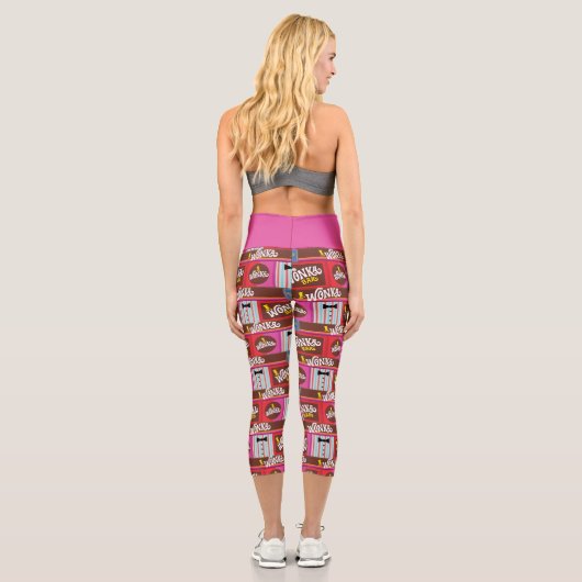 Willy Wonka Candy Pattern Capri Leggings (Rückseite)