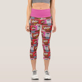 Willy Wonka Candy Pattern Capri Leggings (Vorderseite)