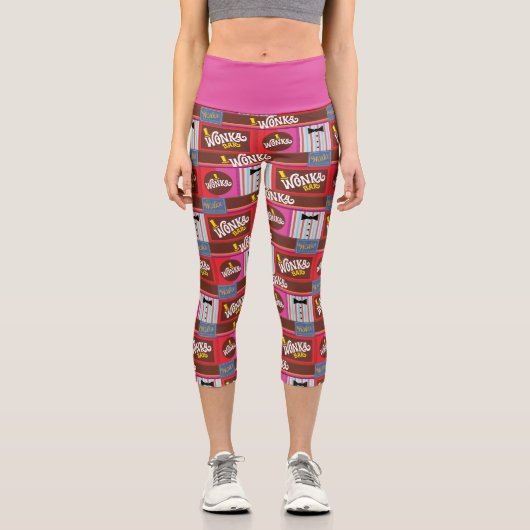 Willy Wonka Candy Pattern Capri Leggings (Vorderseite)