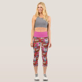 Willy Wonka Candy Pattern Capri Leggings (Vorderseite)