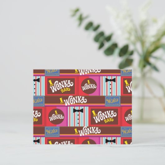 Willy Wonka Candy Pattern Postkarte (Stehend Vorderseite)