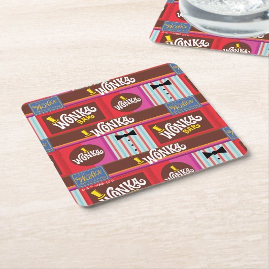 Willy Wonka Candy Pattern Rechteckiger Pappuntersetzer (angewinkelt)