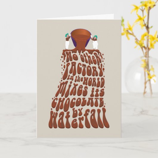 Willy Wonka Chocolate Waterfall Typografie Karte (Gelbe Blume)