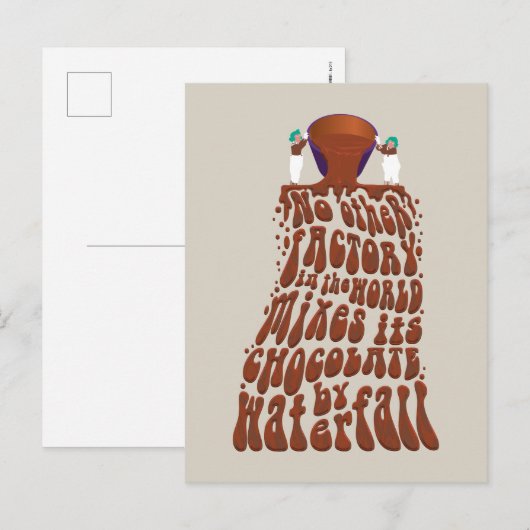 Willy Wonka Chocolate Waterfall Typografie Postkarte (Vorne/Hinten)