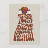 Willy Wonka Chocolate Waterfall Typografie Postkarte (Vorderseite)