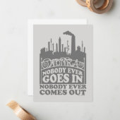 Willy Wonka Factory - Niemand geht je hinein Mitteilungskarte (Vorderseite/Rückseite Beispiel)