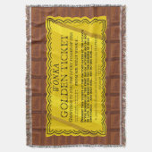 Willy Wonka Golden Ticket Decke (Vorderseite Vertikal)