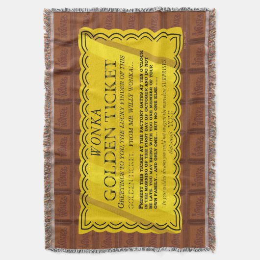 Willy Wonka Golden Ticket Decke (Vorderseite Vertikal)