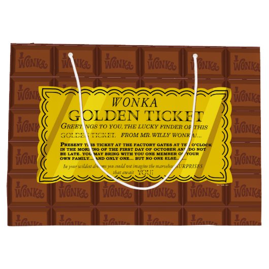 Willy Wonka Golden Ticket Große Geschenktüte (Rückseite)