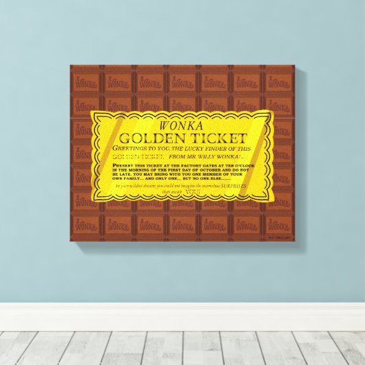 Willy Wonka Golden Ticket Leinwanddruck (Insitu (Holzboden))
