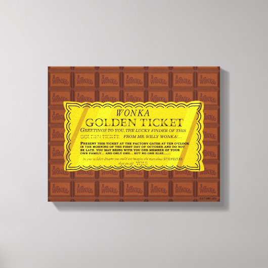 Willy Wonka Golden Ticket Leinwanddruck (Vorderseite)