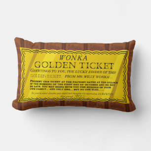 Willy Wonka Golden Ticket Lendenkissen
