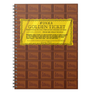 Willy Wonka Golden Ticket Notizblock