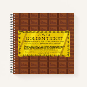 Willy Wonka Golden Ticket Notizblock