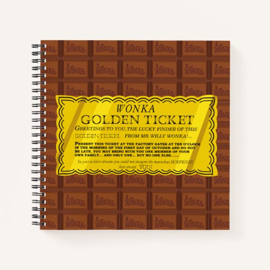 Willy Wonka Golden Ticket Notizblock (Vorderseite)