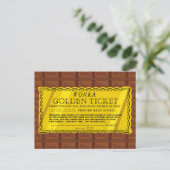 Willy Wonka Golden Ticket Postkarte (Stehend Vorderseite)