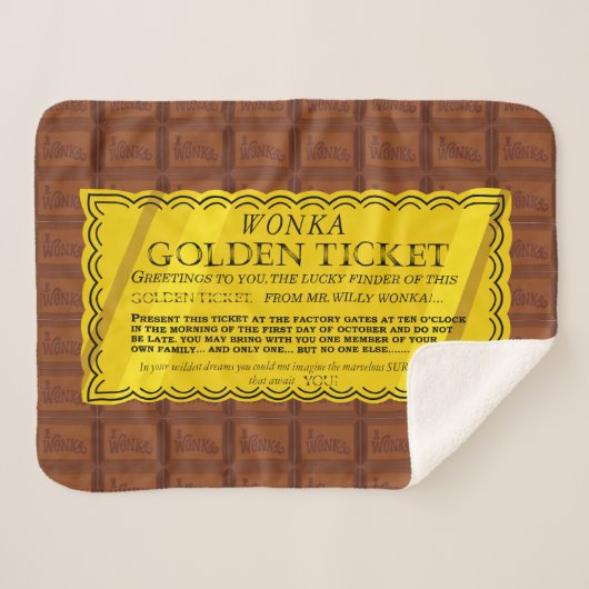 Willy Wonka Golden Ticket Sherpadecke (Vorderseite (Horizontal))