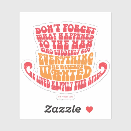 Willy Wonka Hat Typografie Aufkleber (Blatt)