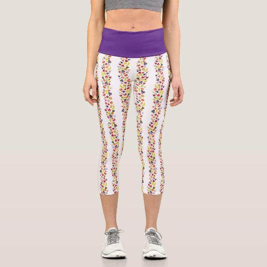 Willy Wonka Lickable Wallpaper Pattern Capri Leggings (Vorderseite)