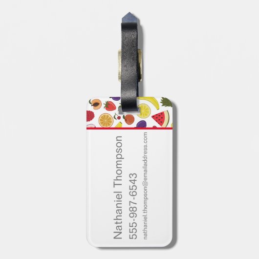 Willy Wonka Lickable Wallpaper Pattern Gepäckanhänger (Rückseite vertikal)