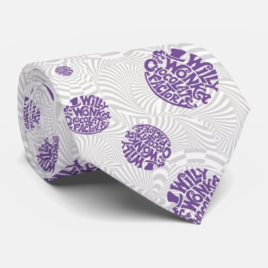 Willy Wonka Logo Psychedelic Graphic Krawatte (Gerollt)