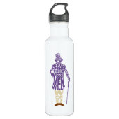 Willy Wonka Quote Silhouette Edelstahlflasche (Vorderseite)