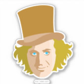 Willy Wonka Stenciled Face Graphic Aufkleber (Vorderseite)
