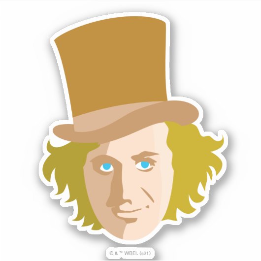 Willy Wonka Stenciled Face Graphic Aufkleber (Vorderseite)