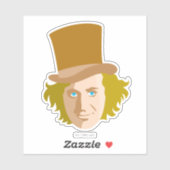 Willy Wonka Stenciled Face Graphic Aufkleber (Blatt)