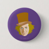 Willy Wonka Stenciled Face Graphic Button (Vorderseite)
