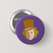 Willy Wonka Stenciled Face Graphic Button (Vorne & Hinten)