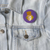 Willy Wonka Stenciled Face Graphic Button (Beispiel)
