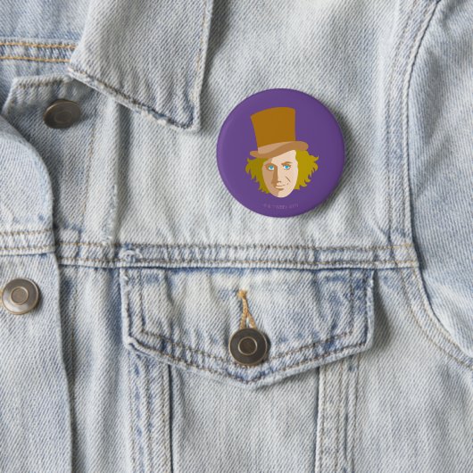 Willy Wonka Stenciled Face Graphic Button (Beispiel)