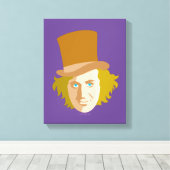 Willy Wonka Stenciled Face Graphic Leinwanddruck (Insitu (Holzboden))