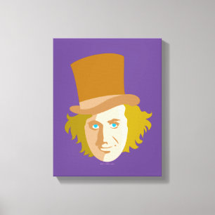 Willy Wonka Stenciled Face Graphic Leinwanddruck