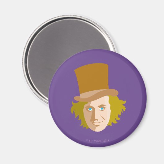 Willy Wonka Stenciled Face Graphic Magnet (Vorderseite/Rückseite)
