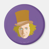 Willy Wonka Stenciled Face Graphic Magnet (Vorne)