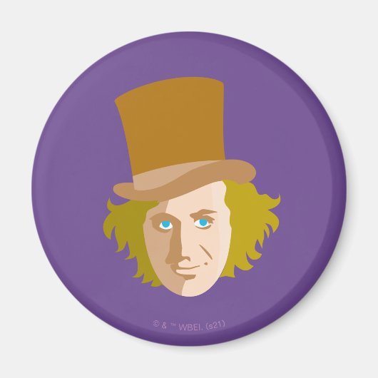Willy Wonka Stenciled Face Graphic Magnet (Vorne)