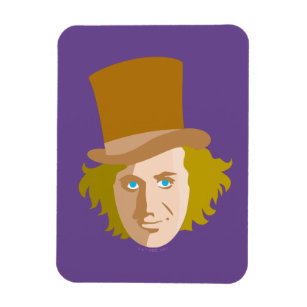 Willy Wonka Stenciled Face Graphic Magnet