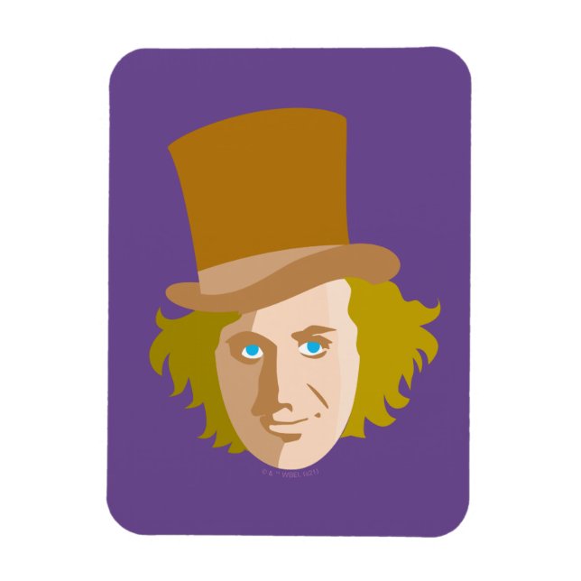 Willy Wonka Stenciled Face Graphic Magnet (Vertikal)