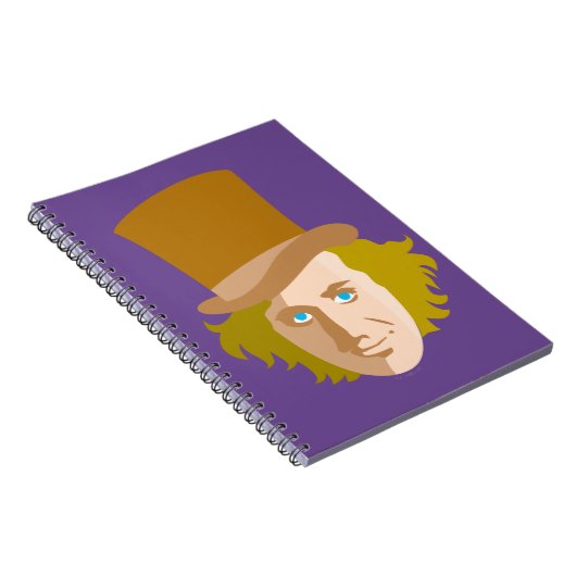 Willy Wonka Stenciled Face Graphic Notizblock (Rechte Seite)