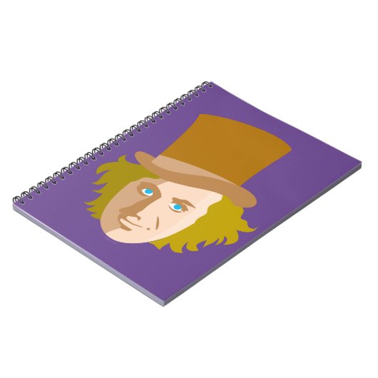 Willy Wonka Stenciled Face Graphic Notizblock (Linke Seite)