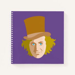 Willy Wonka Stenciled Face Graphic Notizblock