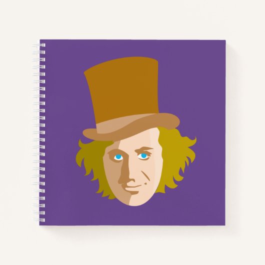 Willy Wonka Stenciled Face Graphic Notizblock (Vorderseite)