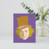Willy Wonka Stenciled Face Graphic Postkarte (Stehend Vorderseite)