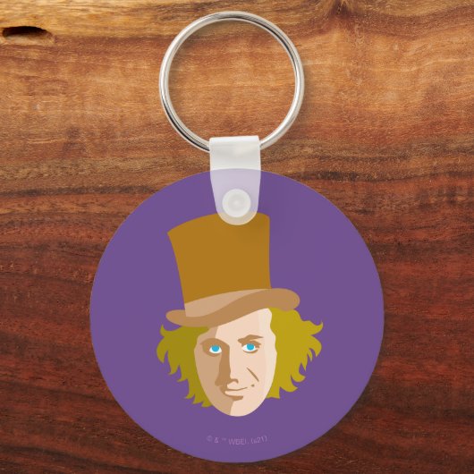 Willy Wonka Stenciled Face Graphic Schlüsselanhänger (Vorderseite)