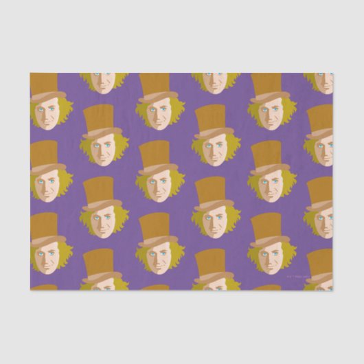 Willy Wonka Stenciled Face Graphic Seidenpapier (Vorderseite)